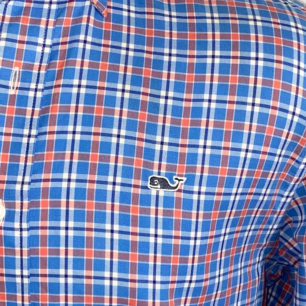 Vineyard Vines Sz S Blue Plaid 100% Cotton Whale Shirt - Picture 8 of 8